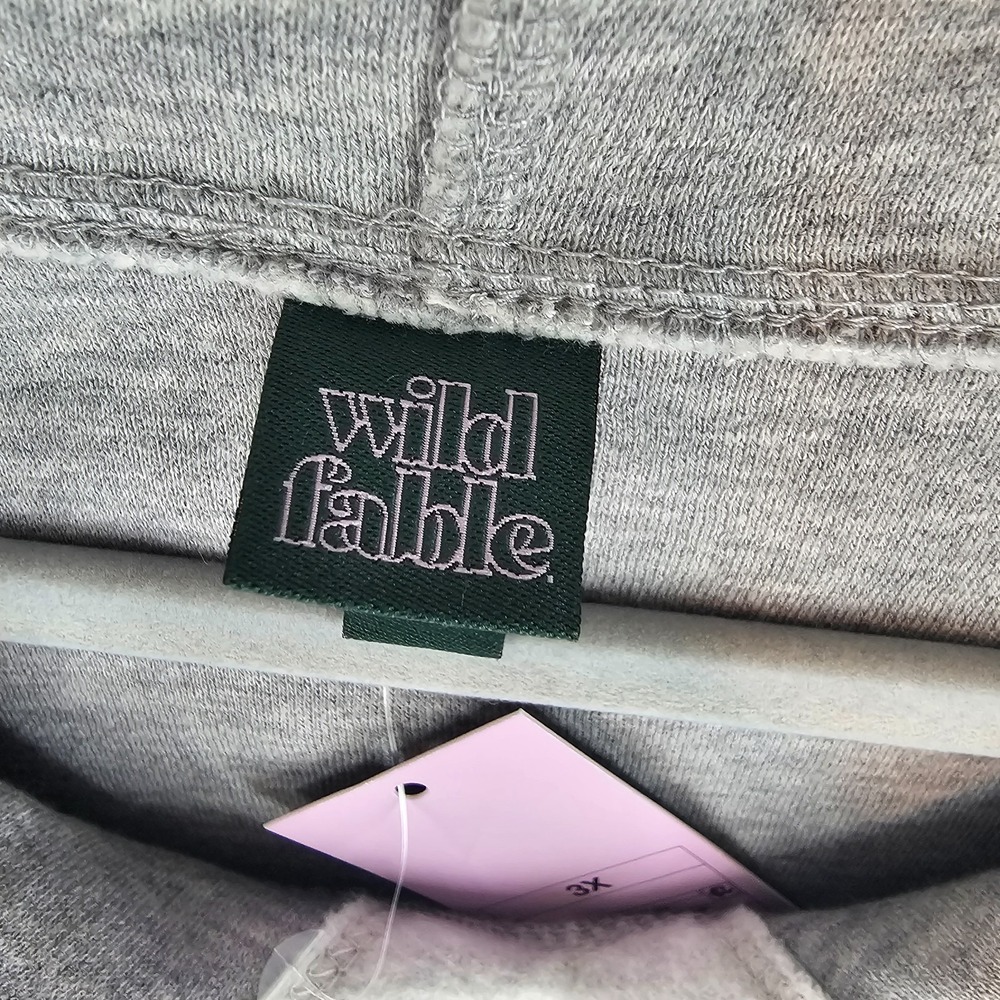 Womens 3X Hoodie Long Sleeve Pullover Heather Gray Plus Size Wild Fable - Picture 10 of 11